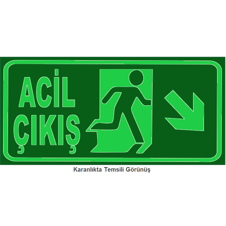 Acil Çıkış Sağ Aşağı Fotolümen (14*29 cm)