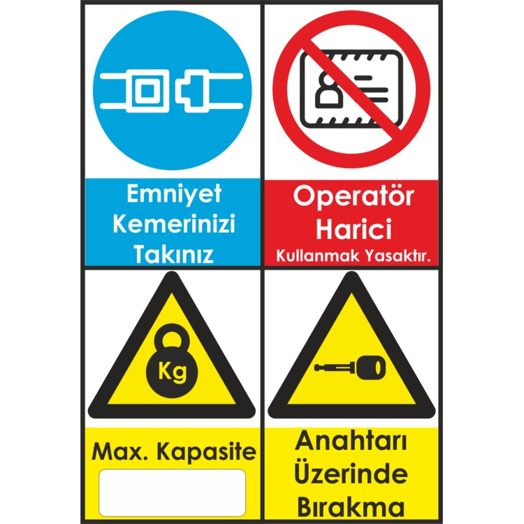 Emniyet Kemeri Operatör Anahtar Maksimum Yük