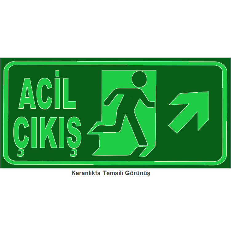 Acil Çıkış Sağ Yukarı  Fotolümen (14*29 cm)