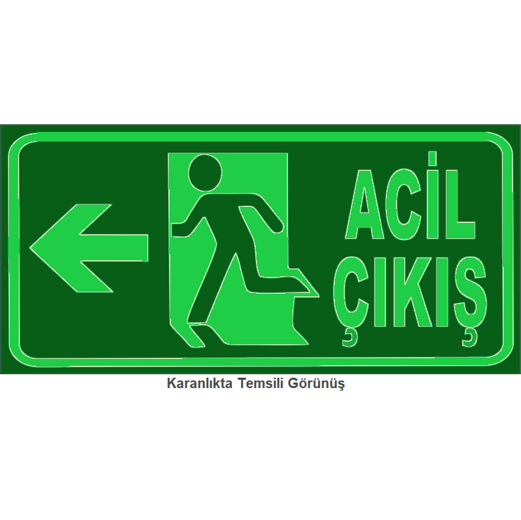 Acil Çıkış Sola Fotolümen (14*29 cm)