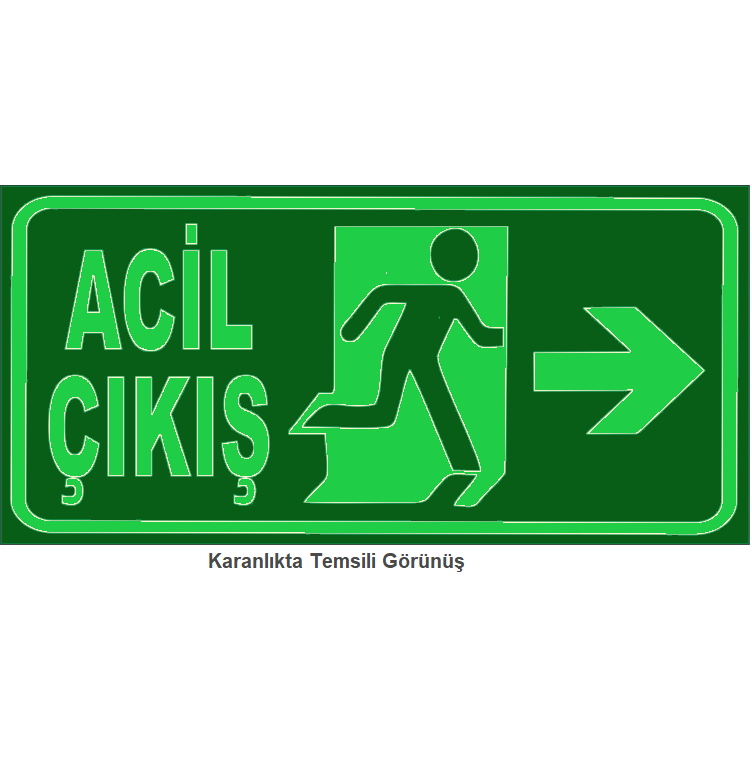 Acil Çıkış Sağa Fotolümen (14*29 cm)