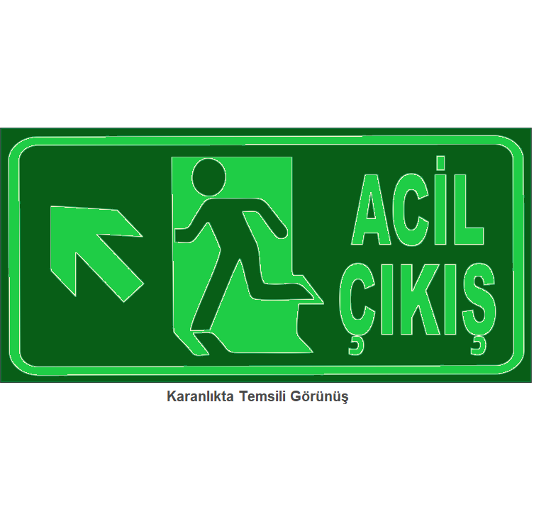Acil Çıkış Sol Yukarı Fotolümen (14*29 cm)