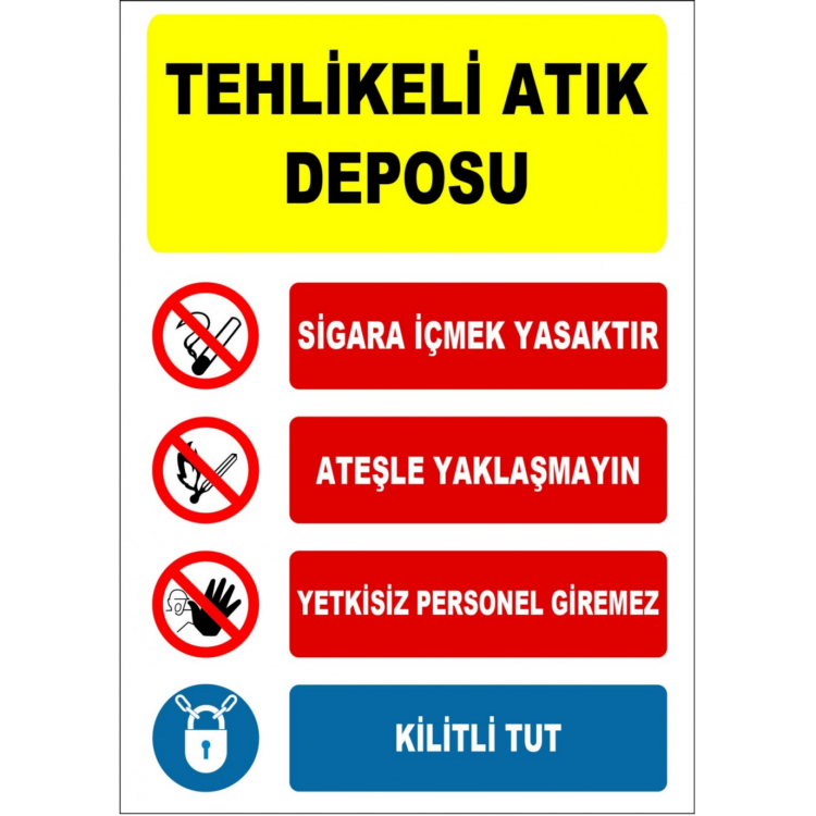 Tehlikeli Atık Deposu Sigara İçmek Yasaktır